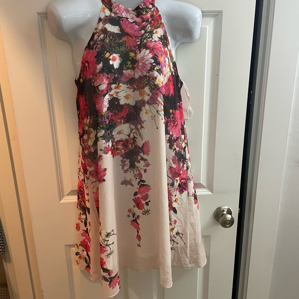 Run of the Roses-Derby time -Design Lab Pink and Cream Floral Dress